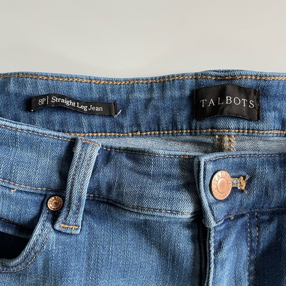 Talbots Women's 8P Petite Straight Leg Blue Denim Jeans - Picture 2 of 5